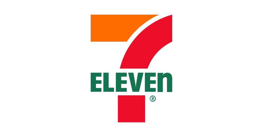 Arlington VA 40 The official 7-Eleven logo featuring a bold red and orange number "7" with the word "Eleven" in green capital letters across the center, set against a white background.
