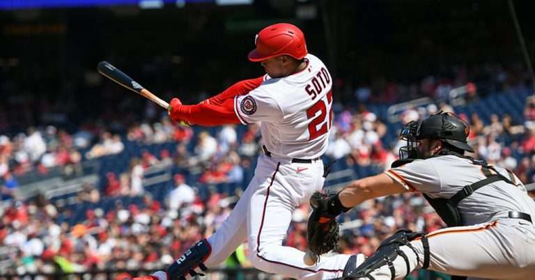 Arlington VA 24 Washington Nationals Batter Swinging During MLB Game