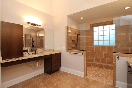 Accessibility features in a bathroom