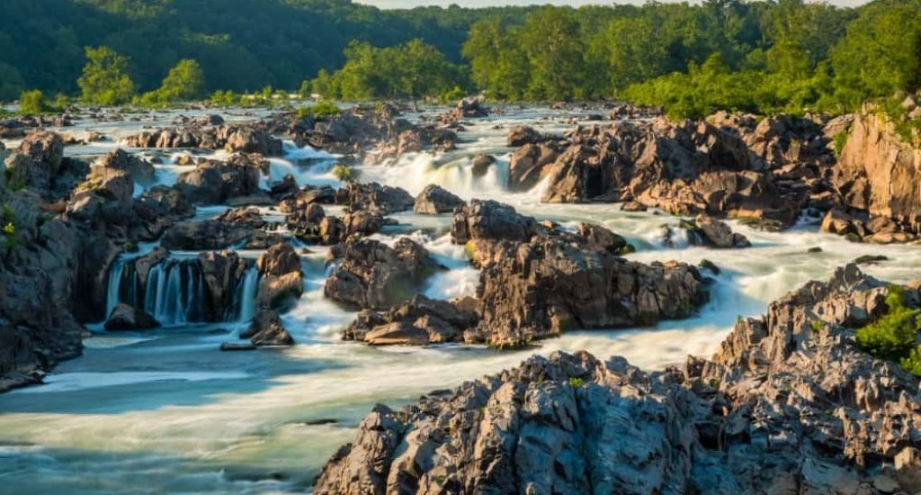 the waterfalls at Great Falls Park, one of the best things to do in Potomac, MD