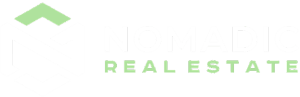 Nomadic Real Estate logo with stylized "N" in white and green, accompanied by the text "Nomadic Real Estate".