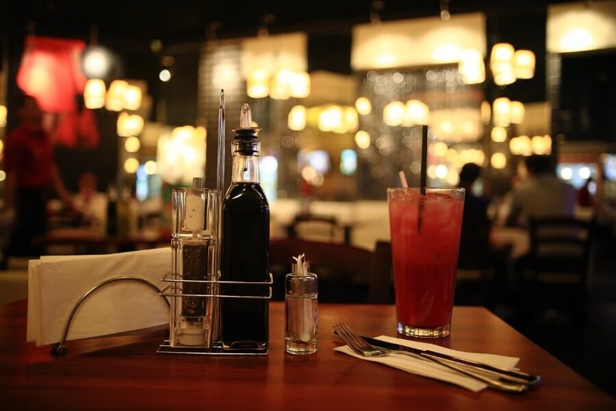 close up of a table at a restaurant in Potomac, MD