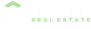 Nomadic Real Estate logo with stylized "N" in white and green, accompanied by the text "Nomadic Real Estate".